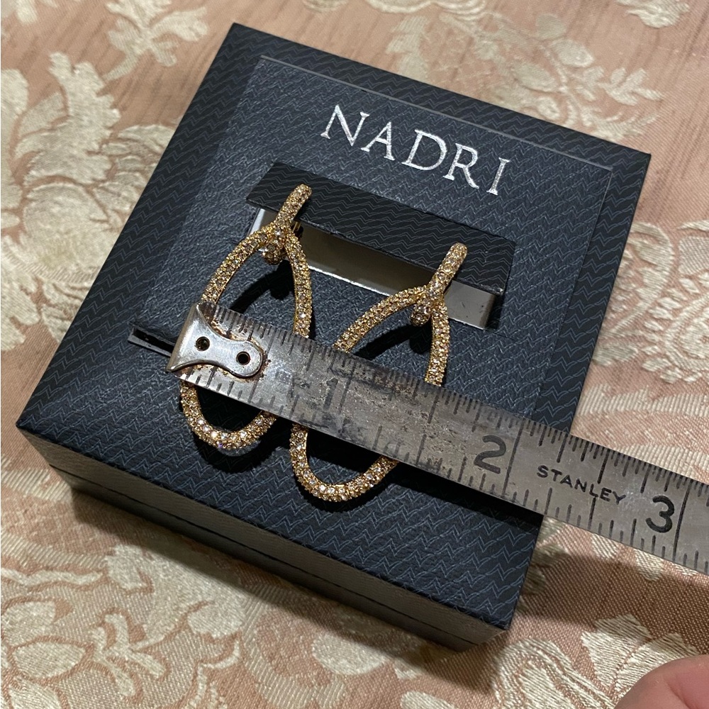Nadri earrings with high end crystals in gold tone setting. Brand new. - Picture 8 of 8